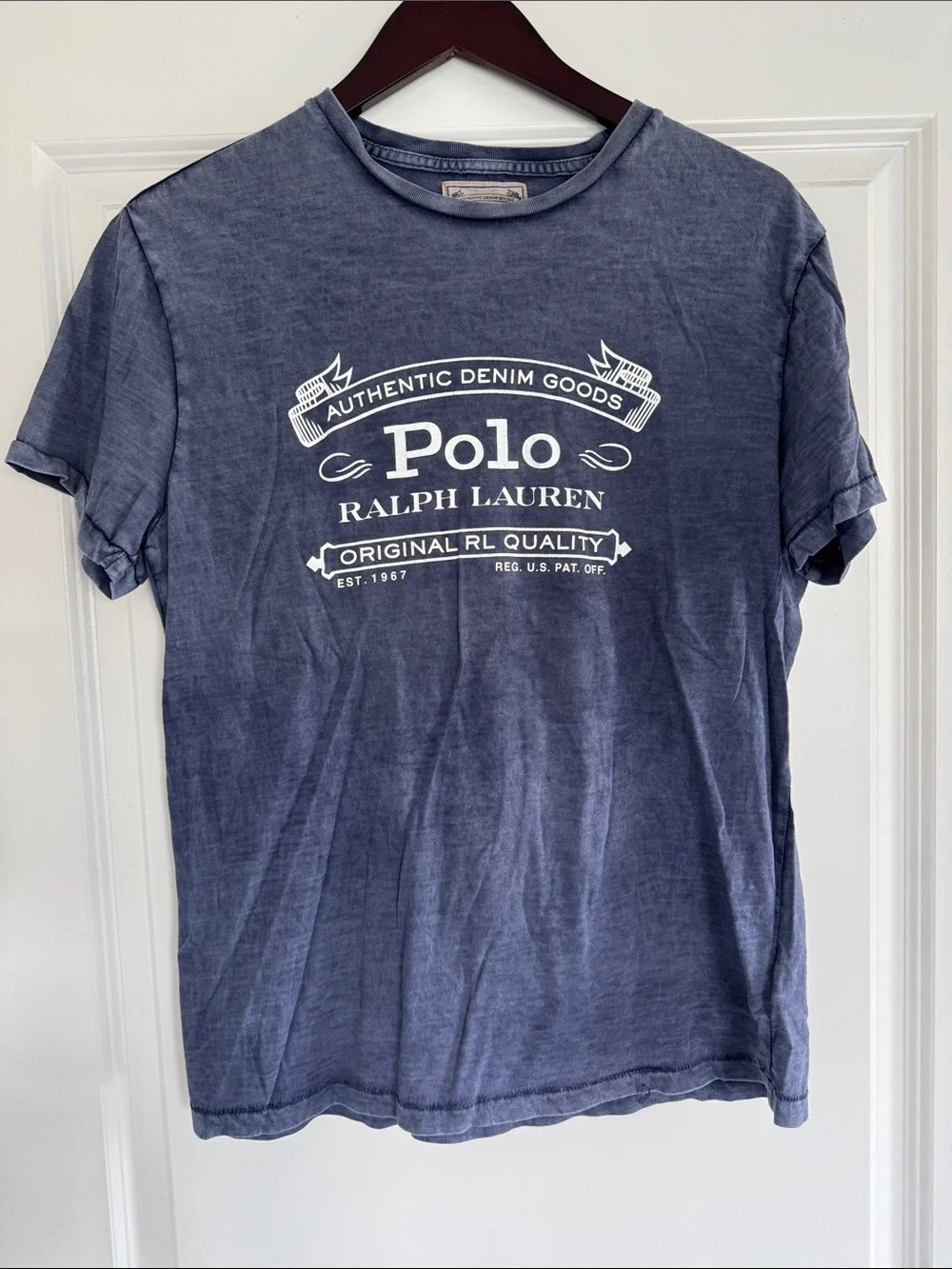 GU Polo Ralph Lauren Blue Logo Short Sleeve Shirt S